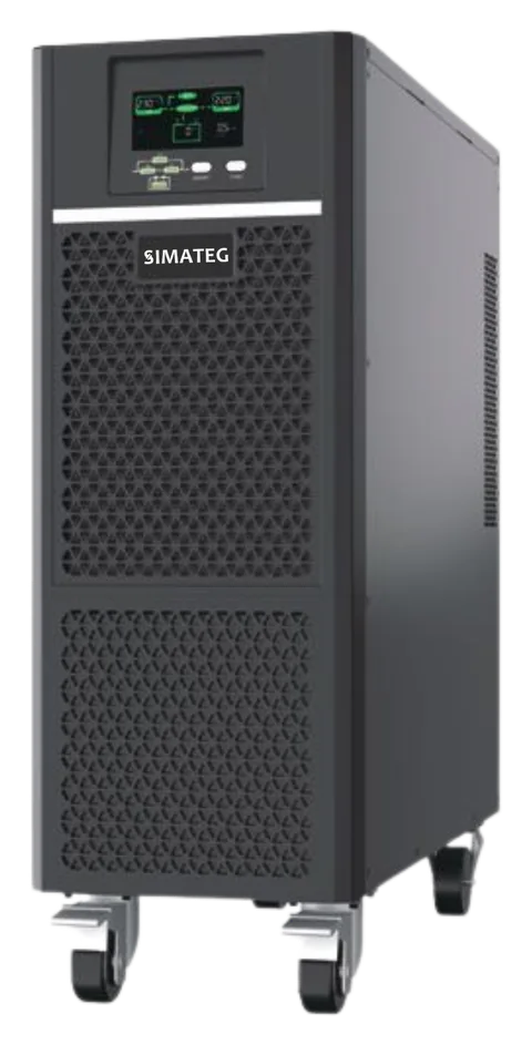 UPS SL Series bentuk menara beroda dengan layar panel depan dan kisi ventilasi